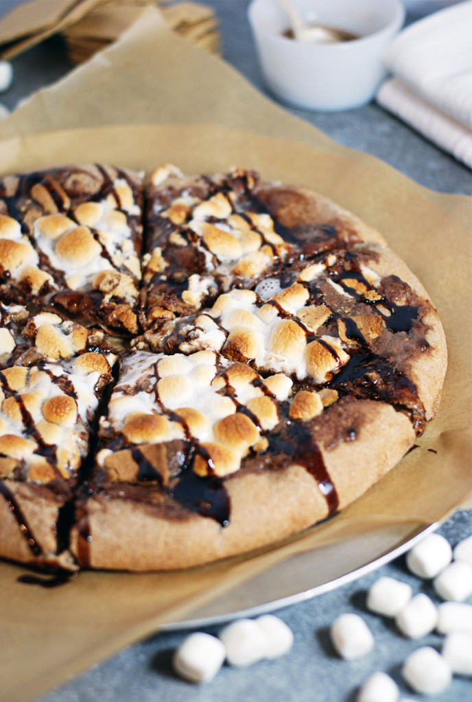 Whole Wheat S'Mores Dessert Pizza - The Charming Detroiter