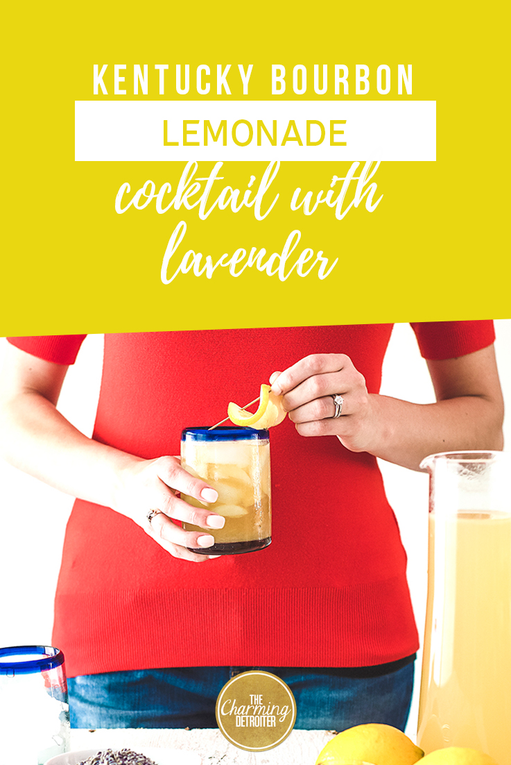My bourbon lemonade cocktail is made with homemade lemonade, lavender simple syrup, and your favorite bourbon for a deliciously summery cocktail!