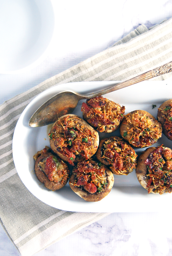 Prosciutto and Garlic Stuffed Mushrooms - The Charming Detroiter