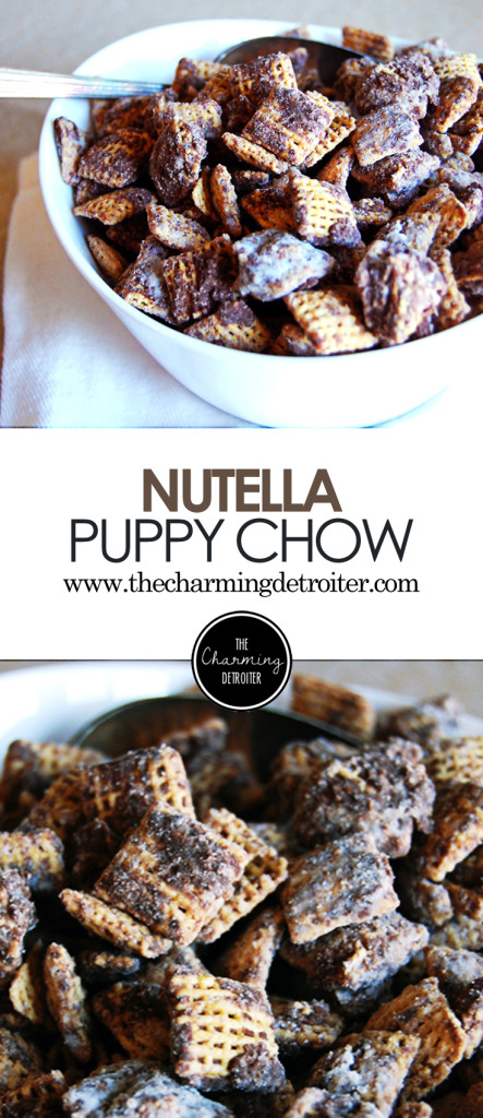 Nutella Puppy Chow: A twist on a favorite snack mix, this puppy chow features the deliciousness that is Nutella, in celebration of World Nutella Day!