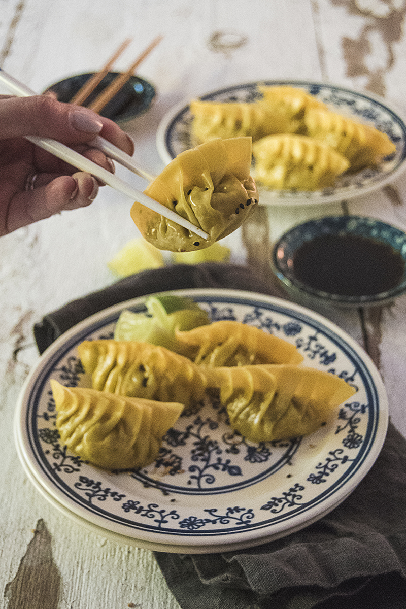 Edamame dumplings are fresh, spicy, and filled with all your favorite Asian flavors, like ginger, white miso paste, gochujang, and sesame oil!