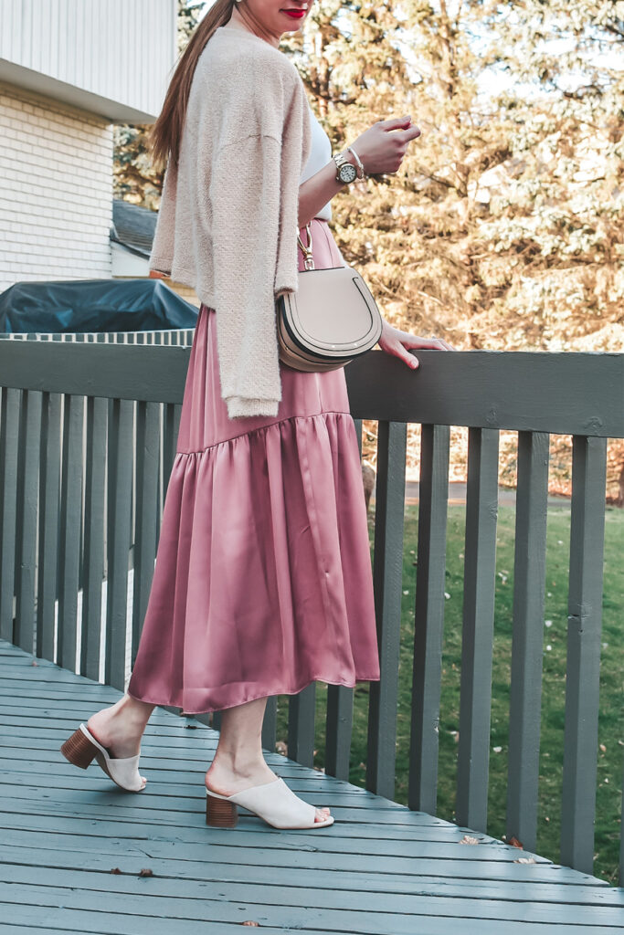 A Pink Midi Skirt Outfit The Charming Detroiter