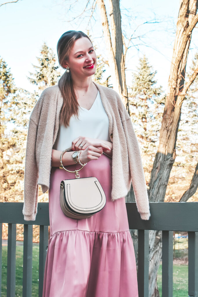 A Pink Midi Skirt Outfit The Charming Detroiter