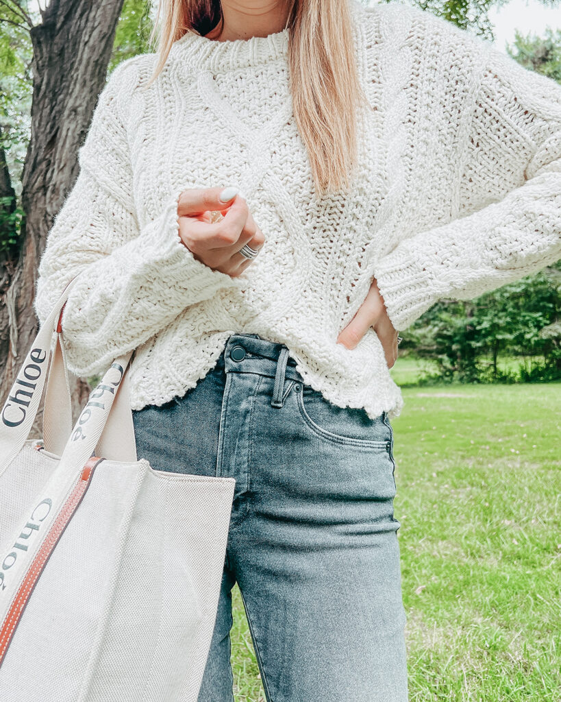 The Perfect Cropped White Sweater for Fall - The Charming Detroiter